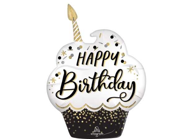 Satin Happy Birthday Wishes 1 Stor folieballong med form - 55x73cm