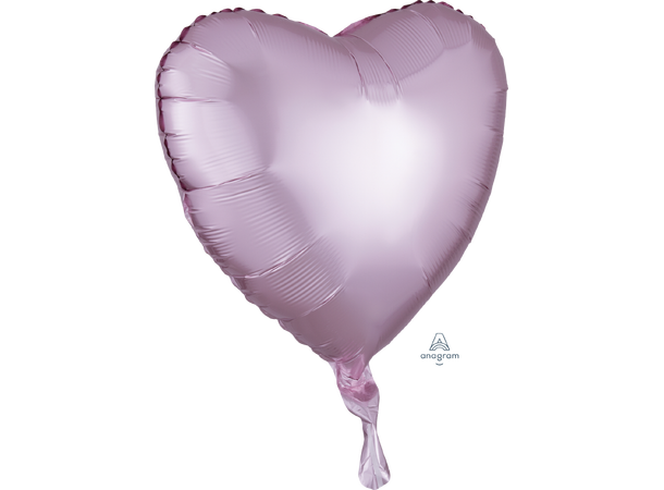 Satin Luxe® Pastel Pink Heart 1 Folieballong - Hjerte - 18" (43cm)