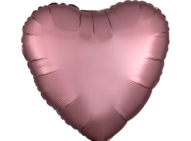 Satin Luxe® Rose Copper Heart 1 Folieballong - Hjerte - 18" (43cm)