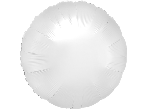 Satin Luxe® White Satin Circle 1 Folieballong - Rund - 18" (43cm)