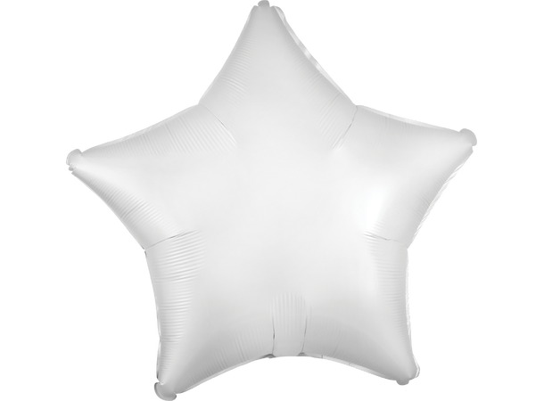 Satin Luxe® White Satin Star 1 Folieballong - Stjerne - 19" (48cm)