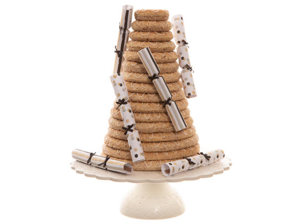 Smell Bon-Bon sort/sølv/gull med glitter 6 stk 15 cm lange, med knall,vits & hatt 