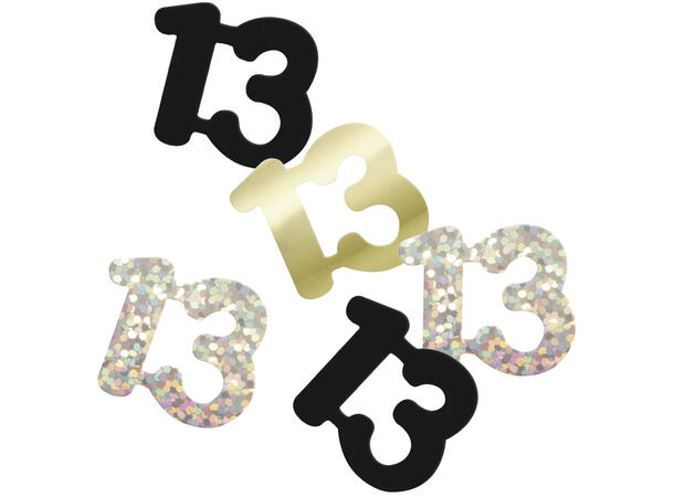 Sort & Sølv Glitz - #13 1 Pose Bordkonfetti - 15g