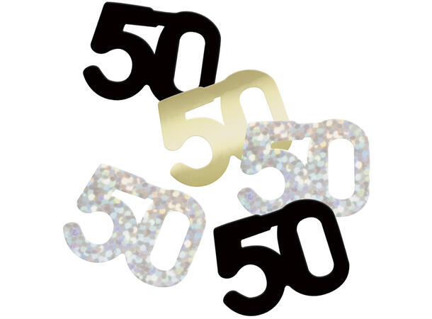 Sort & Sølv Glitz - #50 1 Pose Bordkonfetti - 15g