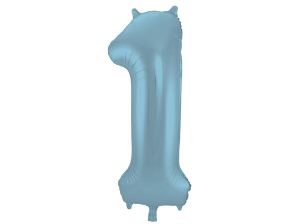 Tallballong - Pastel Blå Matt - 1 1 Folieballong - 86cm (34")