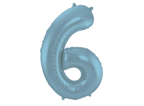 Tallballong - Pastel Blå Matt - 6 1 Folieballong - 86cm (34")