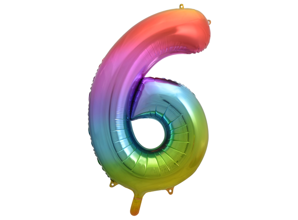 Tallballong - Rainbow - 6 1 Folieballong - 86cm (34")