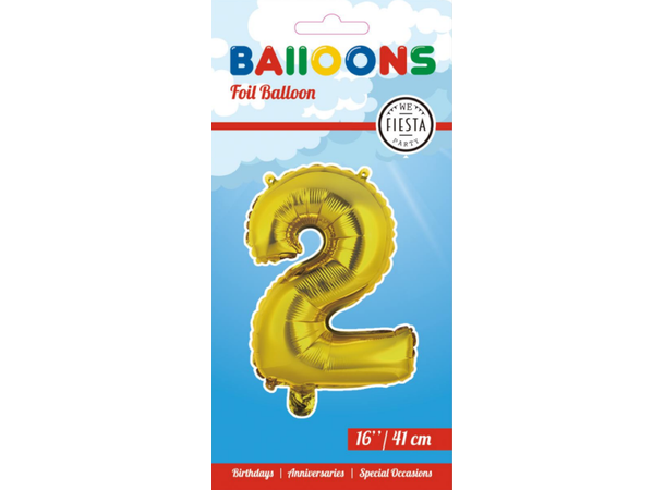 Tallballong # 2 - Gull 1 Folieballong - 41cm (16") 