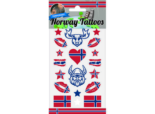 Tattoveringer - Norge 1 Ark med diverse tattoveringer -10x20cm