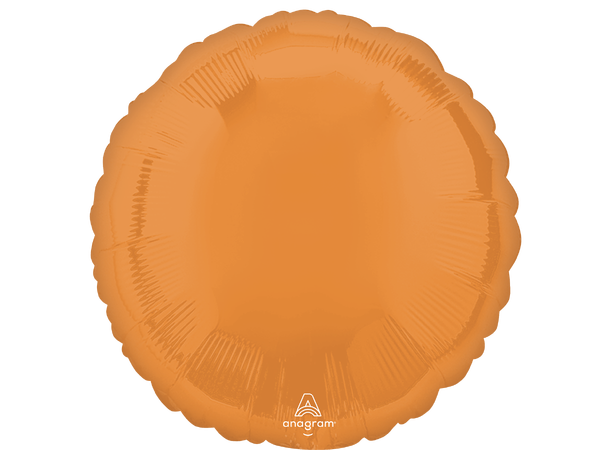 Vibrant Orange 1 Folieballong - Rund - 18" (43cm)