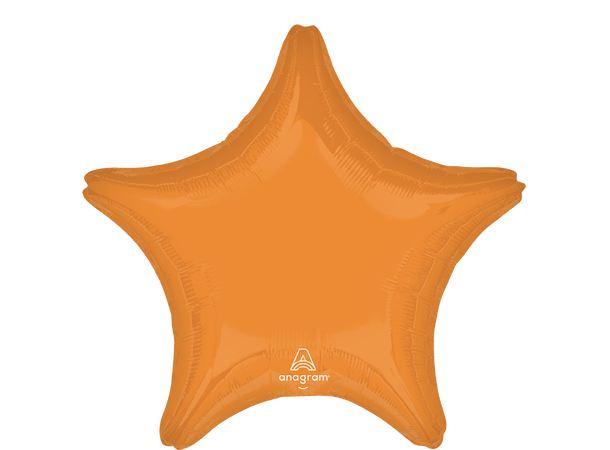 Vibrant Orange 1 Folieballong - Stjerne - 19" (48cm)