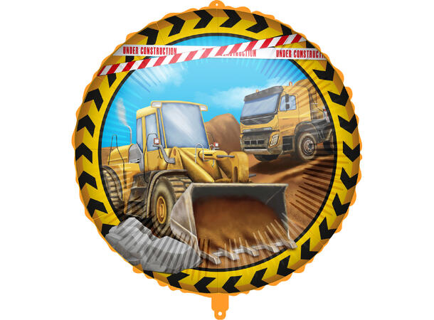 Construction 1 Folieballong rund - 18" (46cm)