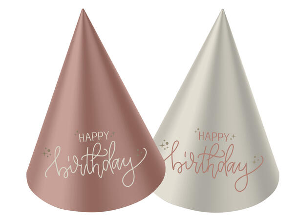 Creme Rose 6 Festhatter i papir