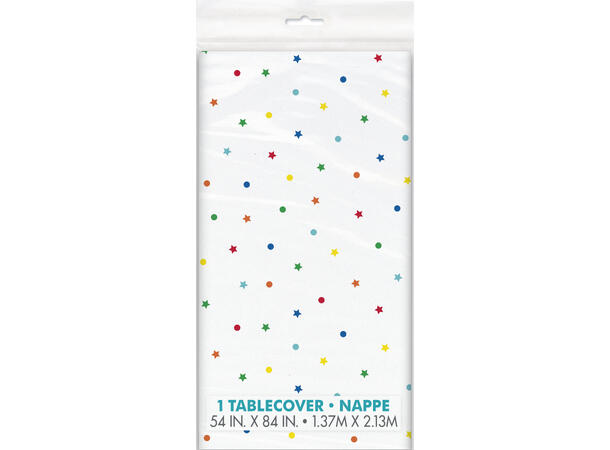 Dots & Stars 1 Plastikduk firkantet - 137x214cm