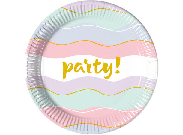 Elegant Party 8 FSC Plastfrie Tallerkener i papir 23cm