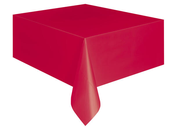 Ensfarget - Rubinrød - Kompakt Pakket 1 Plastikkduk firkantet - 137x214cm