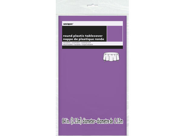 Ensfarget Lilla 1 Plastikkduk rund - 213cm