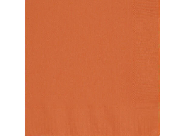 Ensfarget Oransje 50 Lunsjservietter - 33x33cm