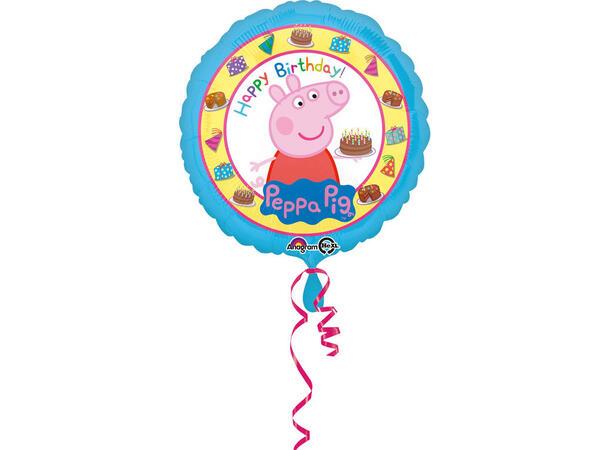 Peppa Gris - "Happy Birthday" 1 Folieballong rund - 43cm (18")