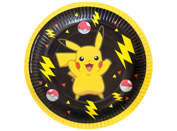 Pokemon 8 Runde tallerkener i papp - 18cm
