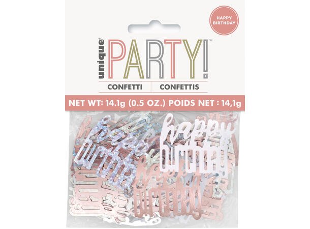 Rosegull Glitz - "Happy Birthday" 1 Pose Bordkonfetti - 15g