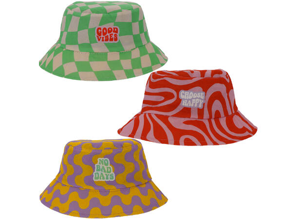 Sommerhatt "Good Vibes" - 3 varianter 1 Hatt - Onesize 