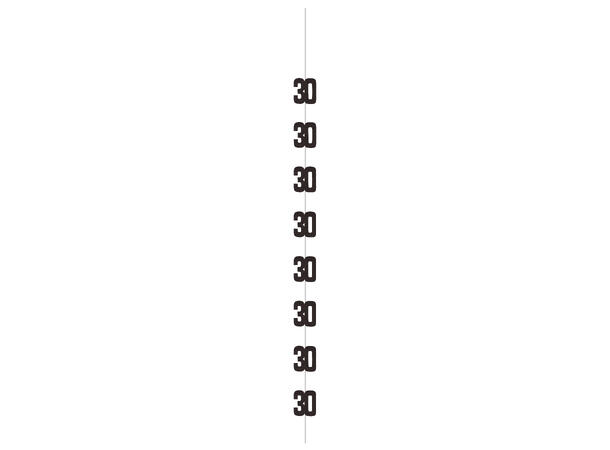 Sort & Sølv Glitz - #30 6 Hengedekorasjoner - 152cm