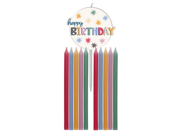 Star Burst - "Happy Birthday" 11 Kakelys - 9,5cm