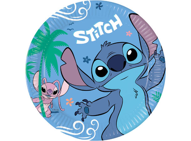 Stitch & Angel 8 Tallerkener i papir - 23cm