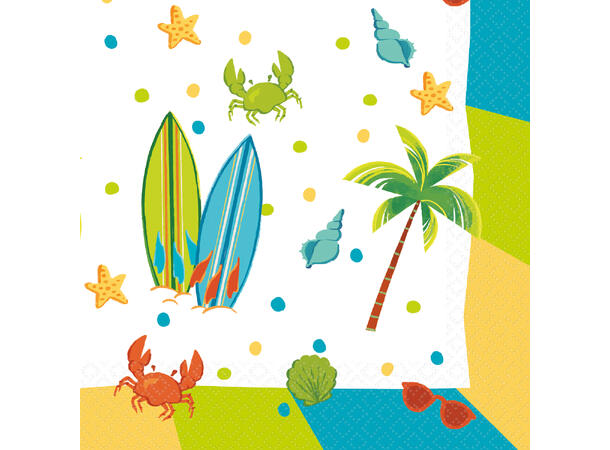 Surf Party 16 Lunsjservietter - 33x33cm