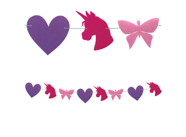 Unicorn Rainbow Colors 1 Gjenbrukbart banner i filt