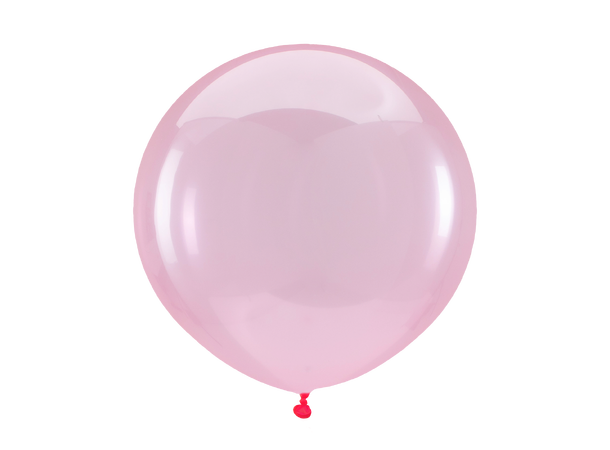 24R - Crystal Clearz™ Pink 4 Gummiballonger - 61cm (24")