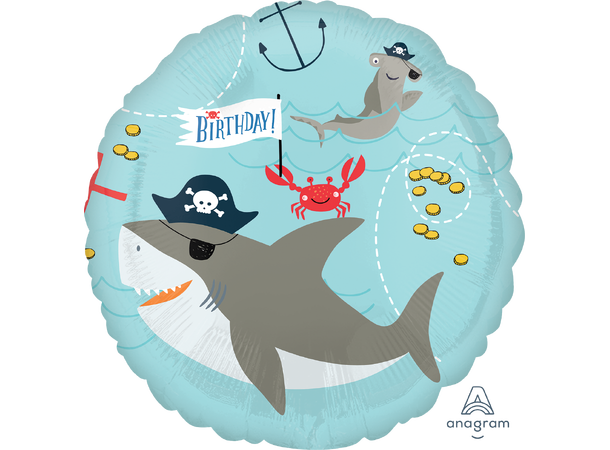 Ahoy Birthday 1 Folieballong - Rund - 18" (43cm)