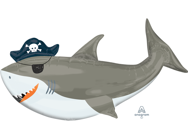 Ahoy Birthday Shark 1 Stor folieballong med form - 104x58cm