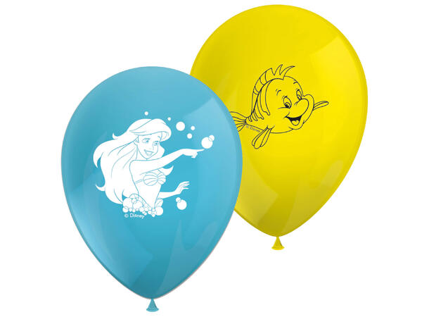 Ariel Curious 8 Gummiballonger med trykk - 30cm
