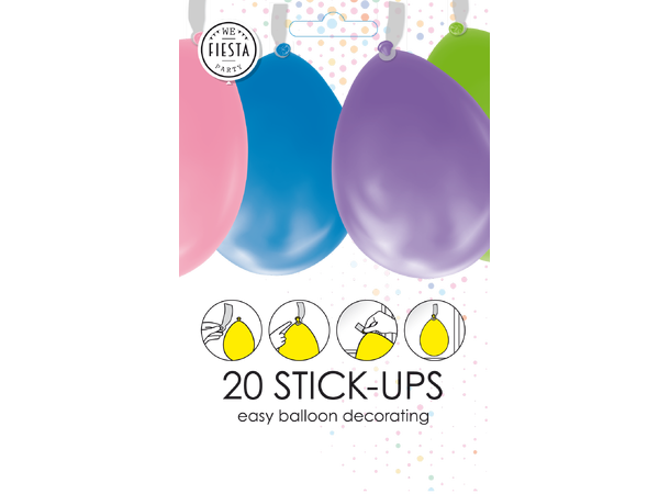 Ballong sticks 20 ballongfester med lim