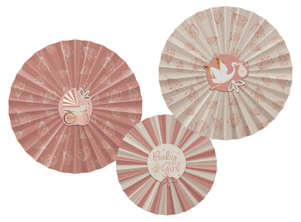 Blooming Baby Girl 3 Papirvifter i papir - 35cm/25cm