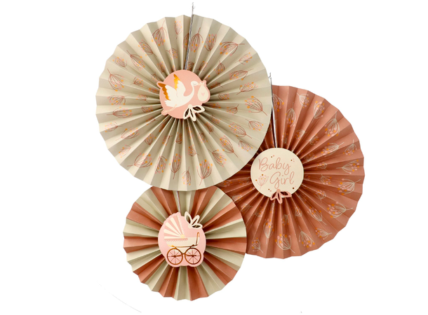 Blooming Baby Girl 3 Papirvifter i papir - 35cm/25cm 