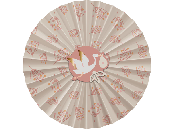 Blooming Baby Girl 3 Papirvifter i papir - 35cm/25cm