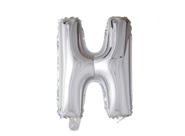 Bokstavballong - H - Sølv 1 Folieballong - 41cm (16")