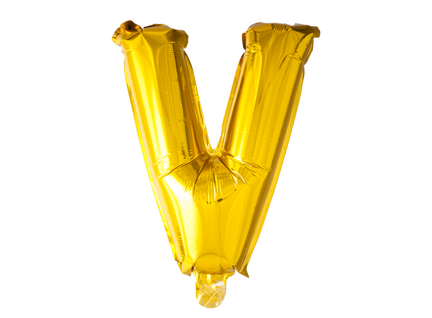 Bokstavballong - V - Gull 1 Folieballong - 41cm (16")