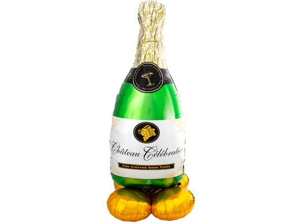 Bubbly Wine Bottle 1 Folieballong for luft m/base-60x152cm