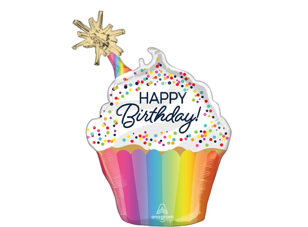 Confetti Sprinkle Birthday SuperShape 1 Stor folieballong med form - 53x78cm 