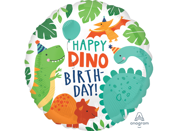 Dinomite Party 1 Folieballong - Rund - 18" (43cm)