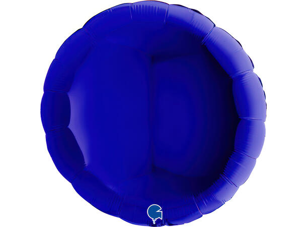 Ensfarget - Blue Capri 1 Folieballong - Rund - 36" (91cm)