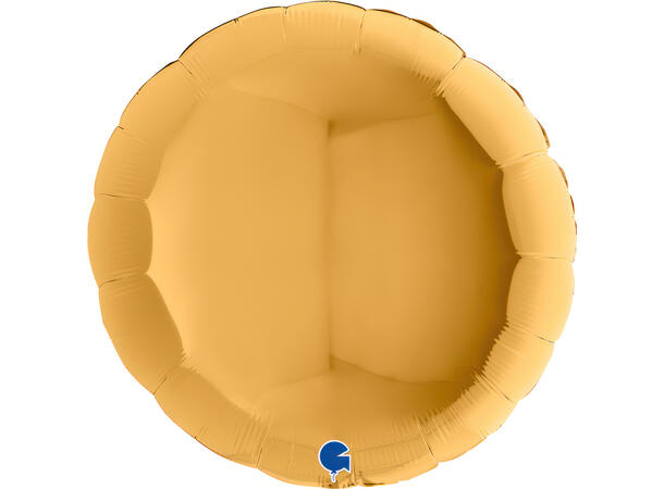 Ensfarget - Gold 1 Folieballong - Rund - 36" (91cm)