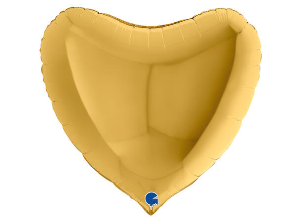 Ensfarget - Gold 5 1 Folieballong - Hjerte - 36" (91cm)