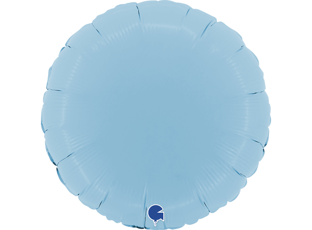 Ensfarget - Matte Blue 1 Folieballong - Rund - 18" (43cm)