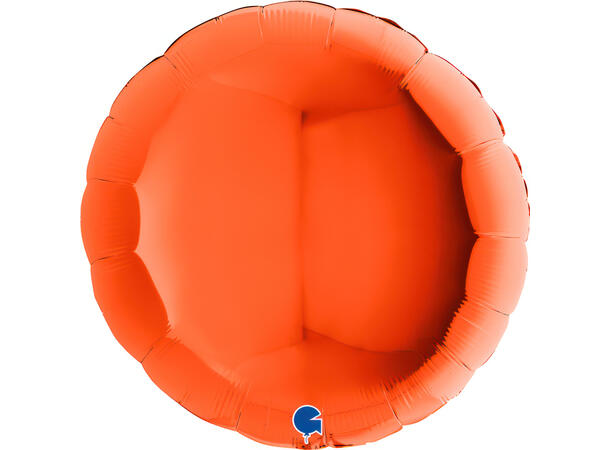 Ensfarget - Orange 1 Folieballong - Rund - 36" (91cm)