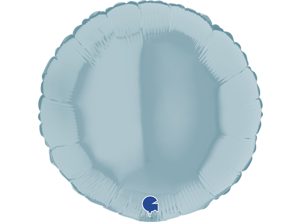 Ensfarget - Pastel Blue 1 Folieballong - Rund - 18" (43cm)